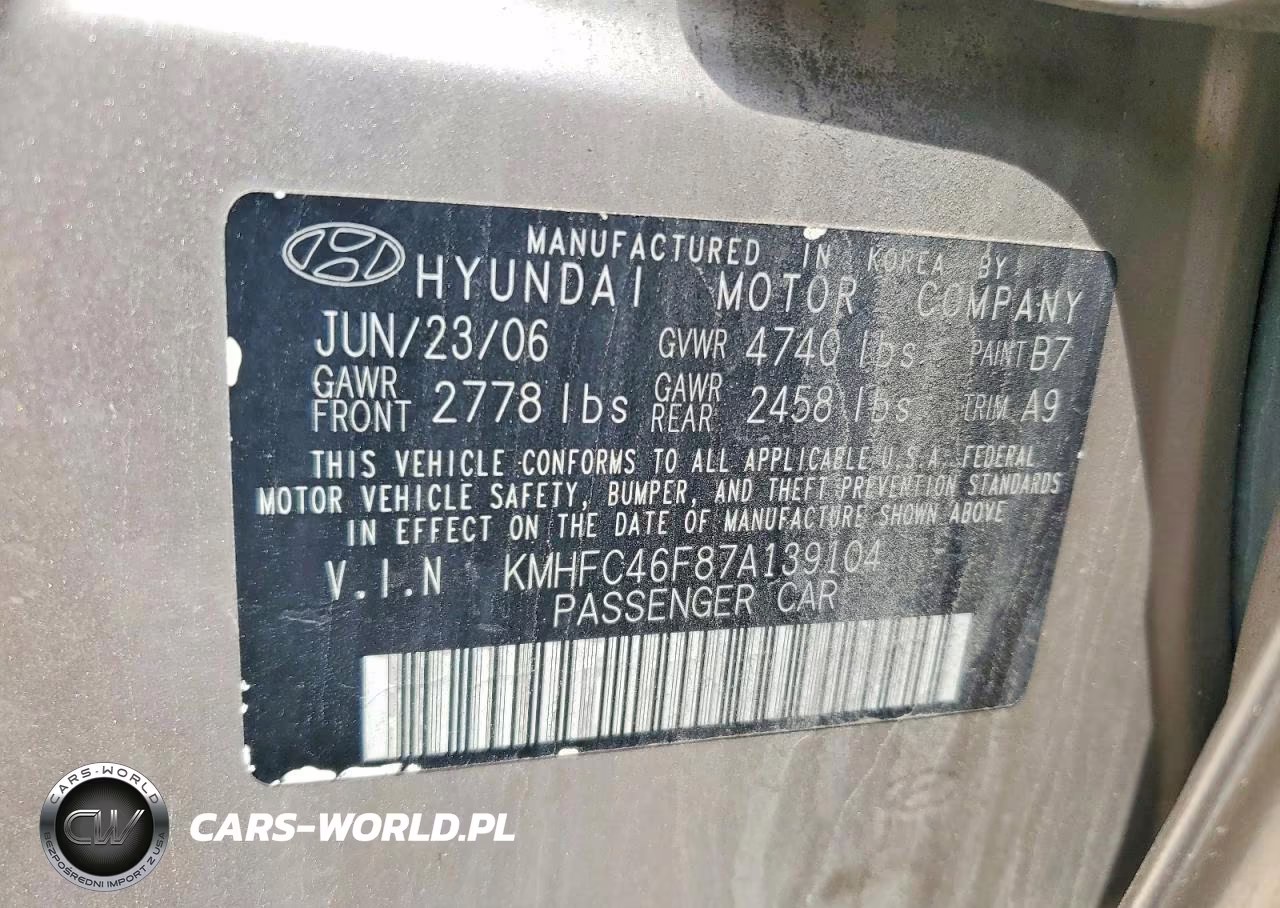 2007 Hyundai Azera Se VIN:KMHFC46F87A139104 - 12