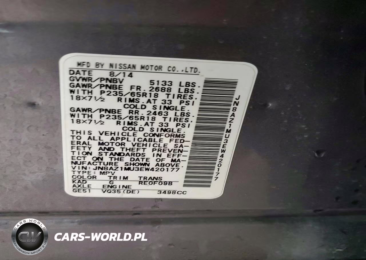 2014 Nissan Murano S VIN:JN8AZ1MU3EW420177 - 12