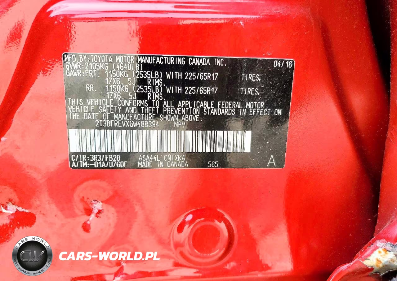 2016 Toyota Rav4 Le VIN:2T3BFREVXGW488394 - 14
