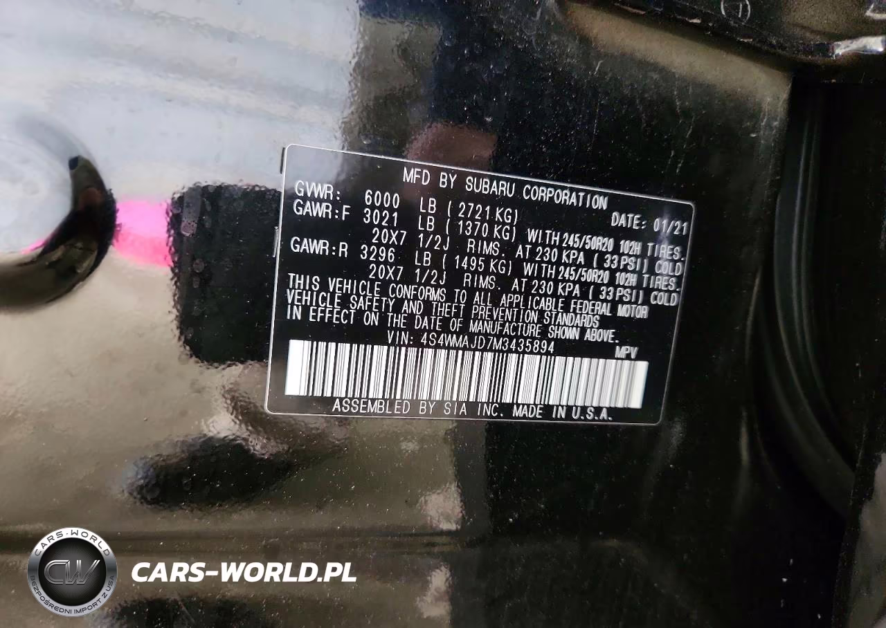 2021 Subaru Ascent Limited VIN:4S4WMAJD7M3435894 - 13
