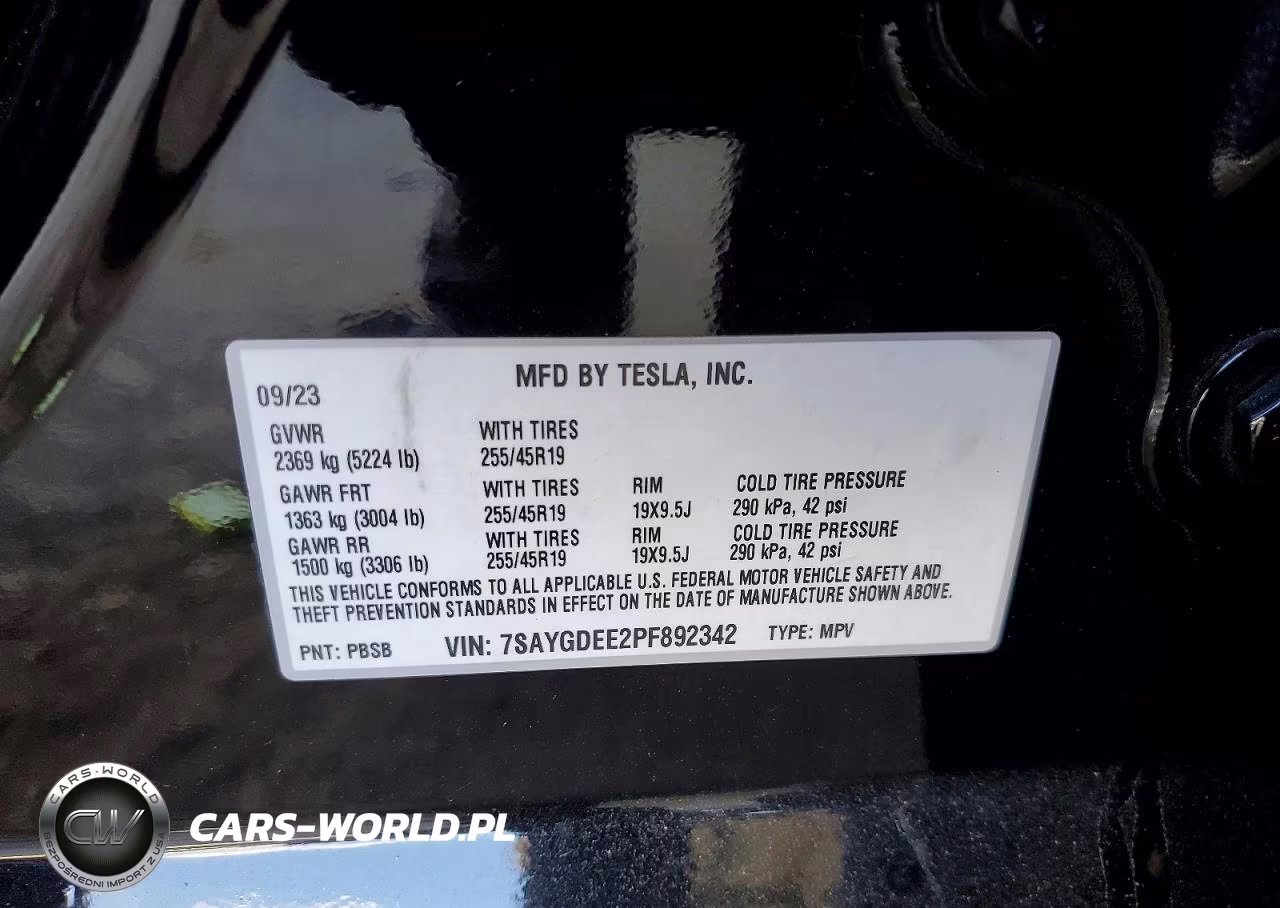 2023 Tesla Model Y VIN:7SAYGDEE2PF892342 - 13