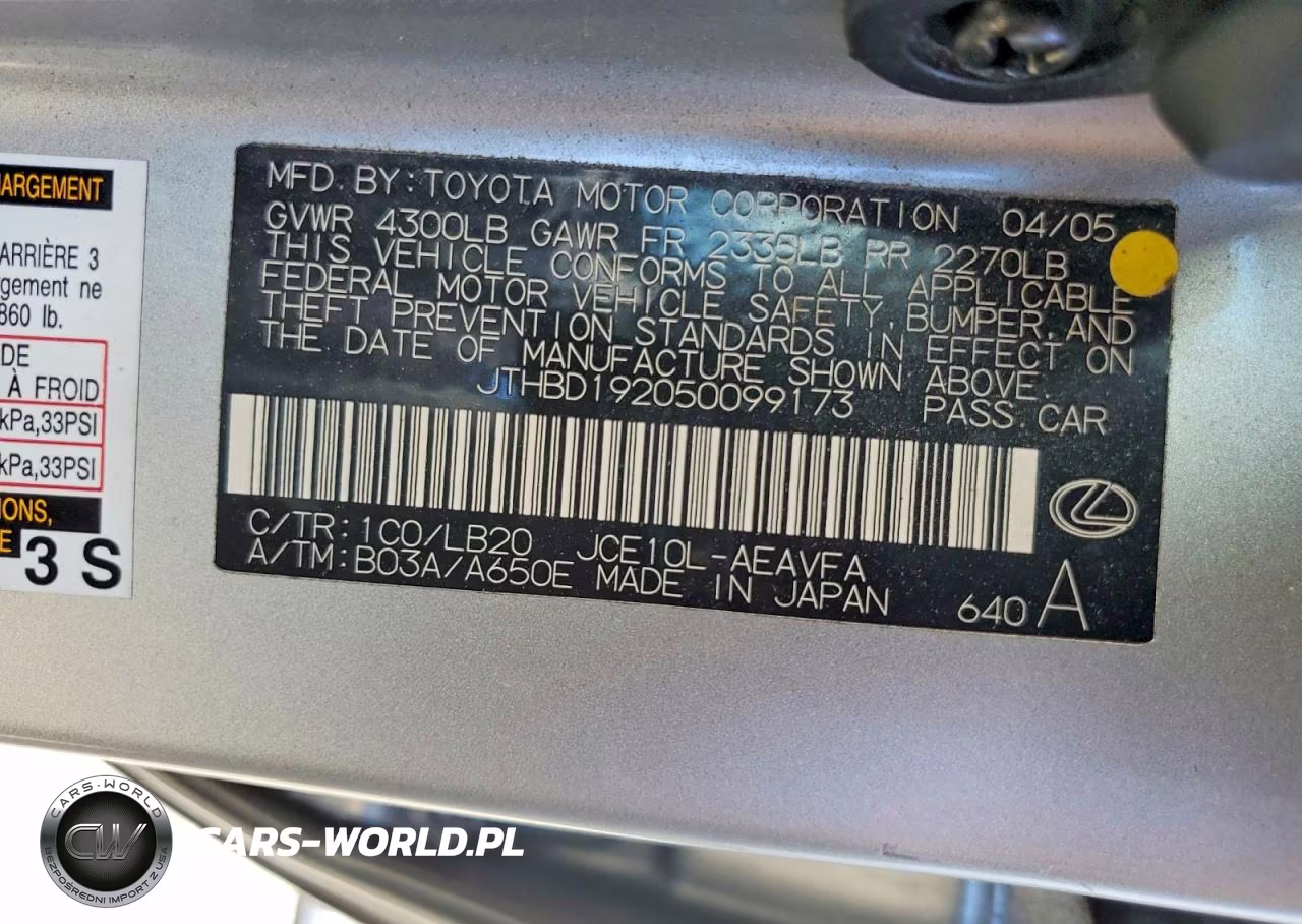 2005 Lexus Is 300 VIN:JTHBD192050099173 - 12