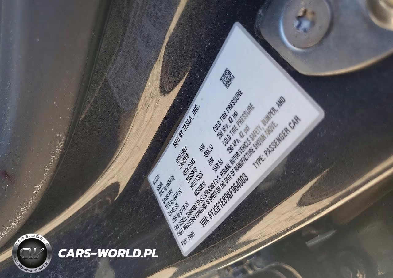 2025 Tesla Model 3 VIN:5YJ3E1EB9SF964003 - 12