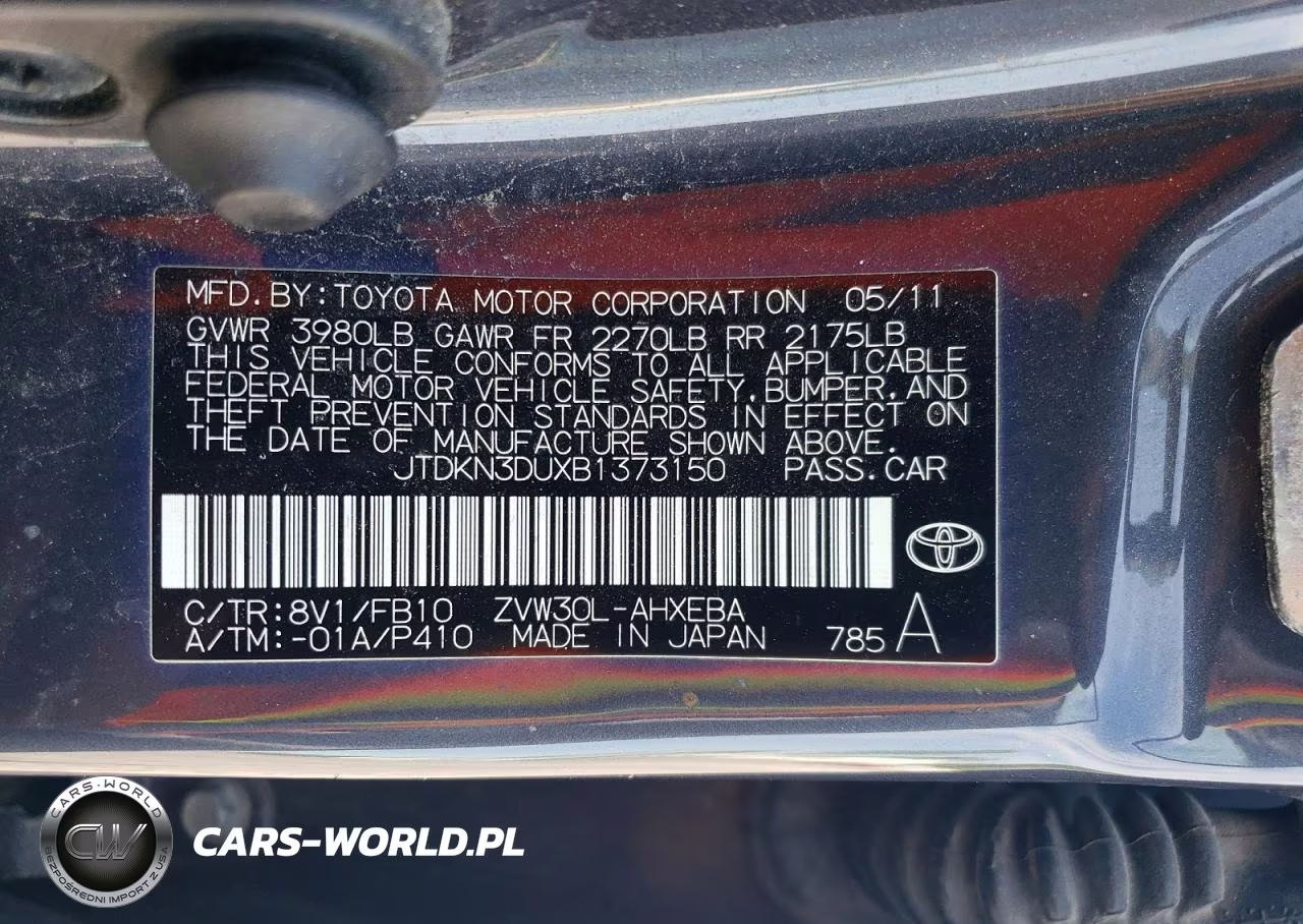 2011 Toyota Prius Two VIN:JTDKN3DUXB1373150 - 12