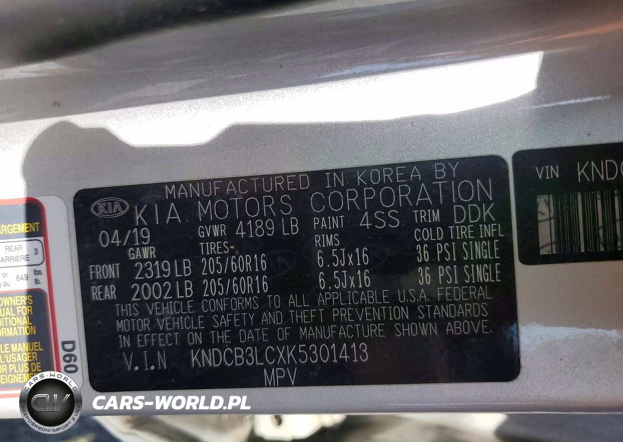 2019 Kia Niro Lx VIN:KNDCB3LCXK5301413 - 12