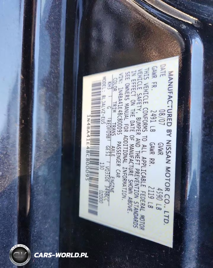 2008 Nissan Maxima 3.5 Se VIN:1N4BA41E48C800095 - 12