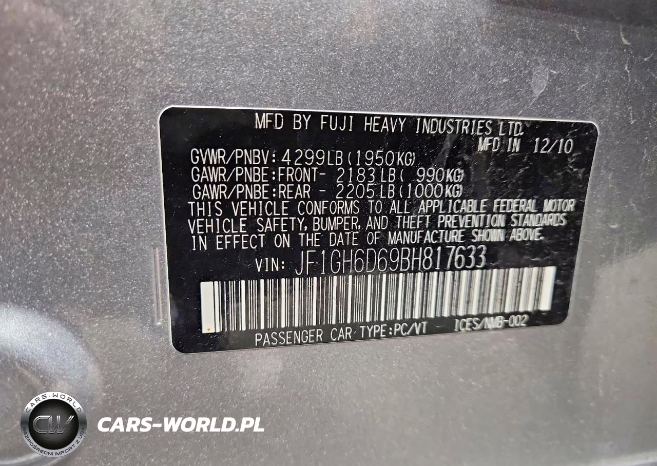 2011 Subaru Impreza Outback Sport VIN:JF1GH6D69BH817633 - 12