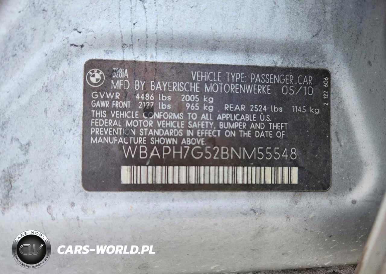 2011 BMW 328 I VIN:WBAPH7G52BNM55548 - 12