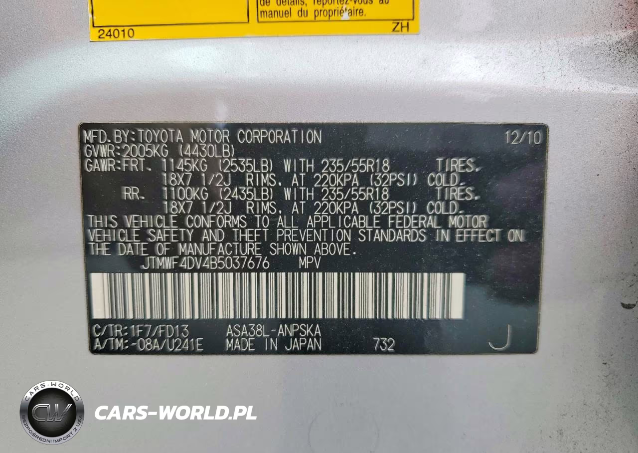 2011 Toyota Rav4 Sport VIN:JTMWF4DV4B5037676 - 13