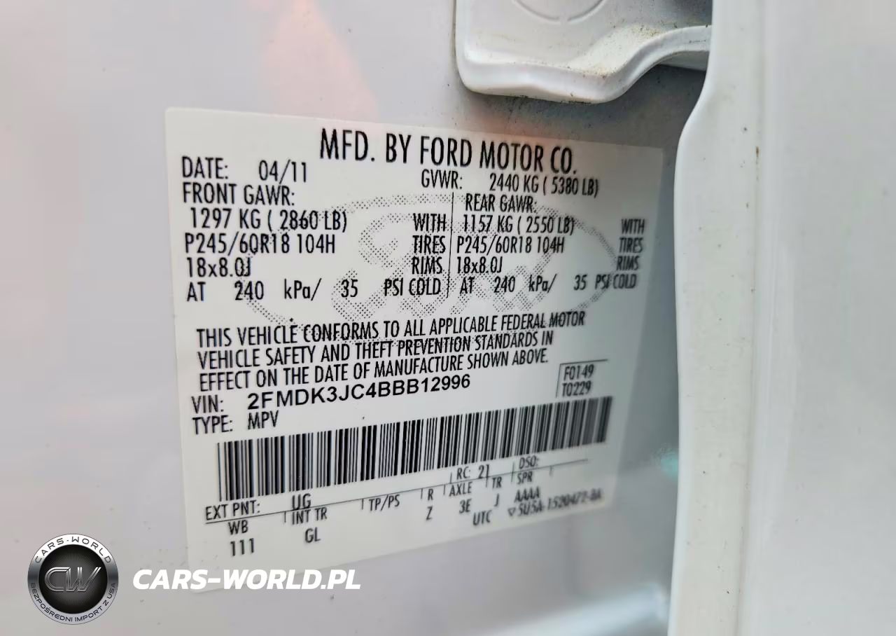 2011 Ford Edge Sel VIN:2FMDK3JC4BBB12996 - 13