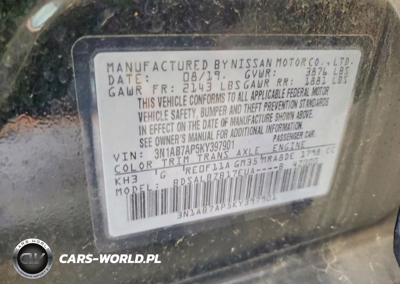 2019 Nissan Sentra S VIN:3N1AB7AP5KY397901 - 12