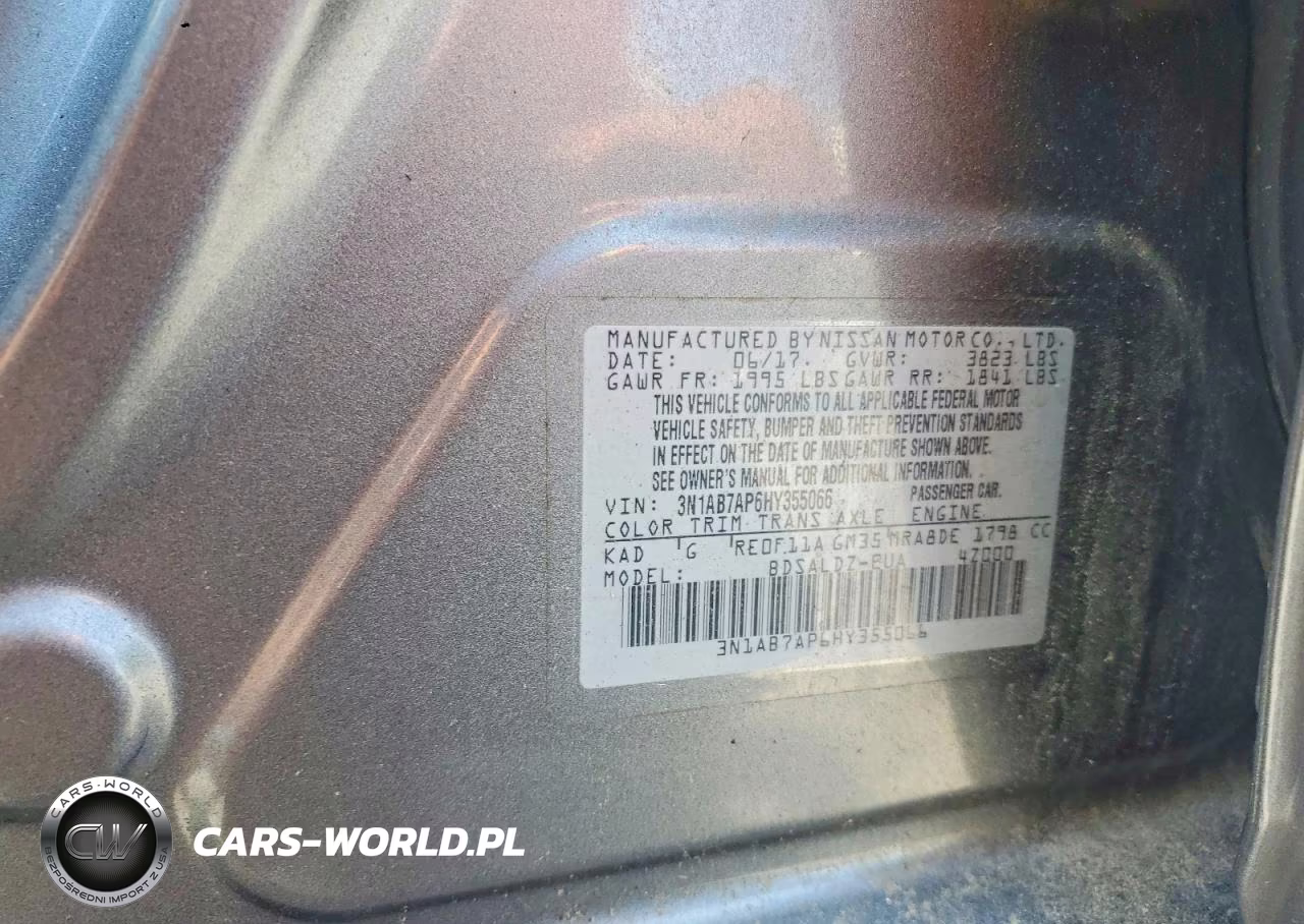 2017 Nissan Sentra Sv VIN:3N1AB7AP6HY355066 - 12