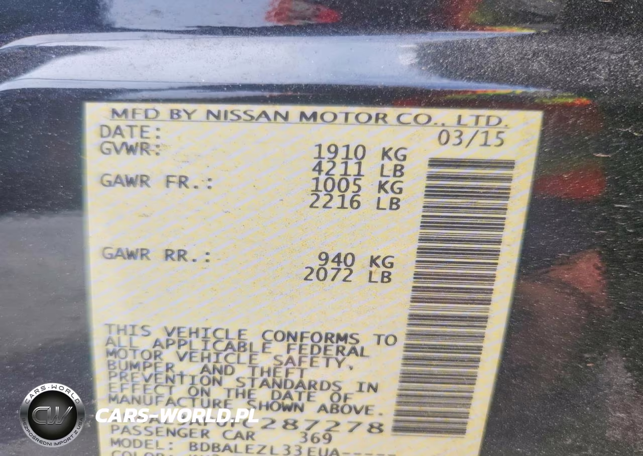 2015 Nissan Altima 2.5 S VIN:1N4AL3AP0FC287278 - 12