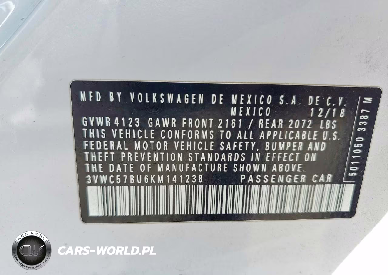 2019 Volkswagen Jetta S VIN:3VWC57BU6KM141238 - 12