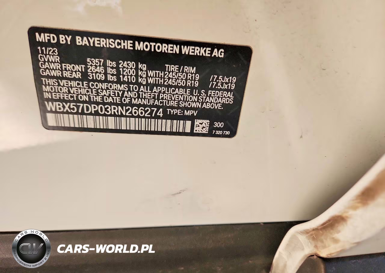 2024 BMW X3 xDrive30I VIN:WBX57DP03RN266274 - 13