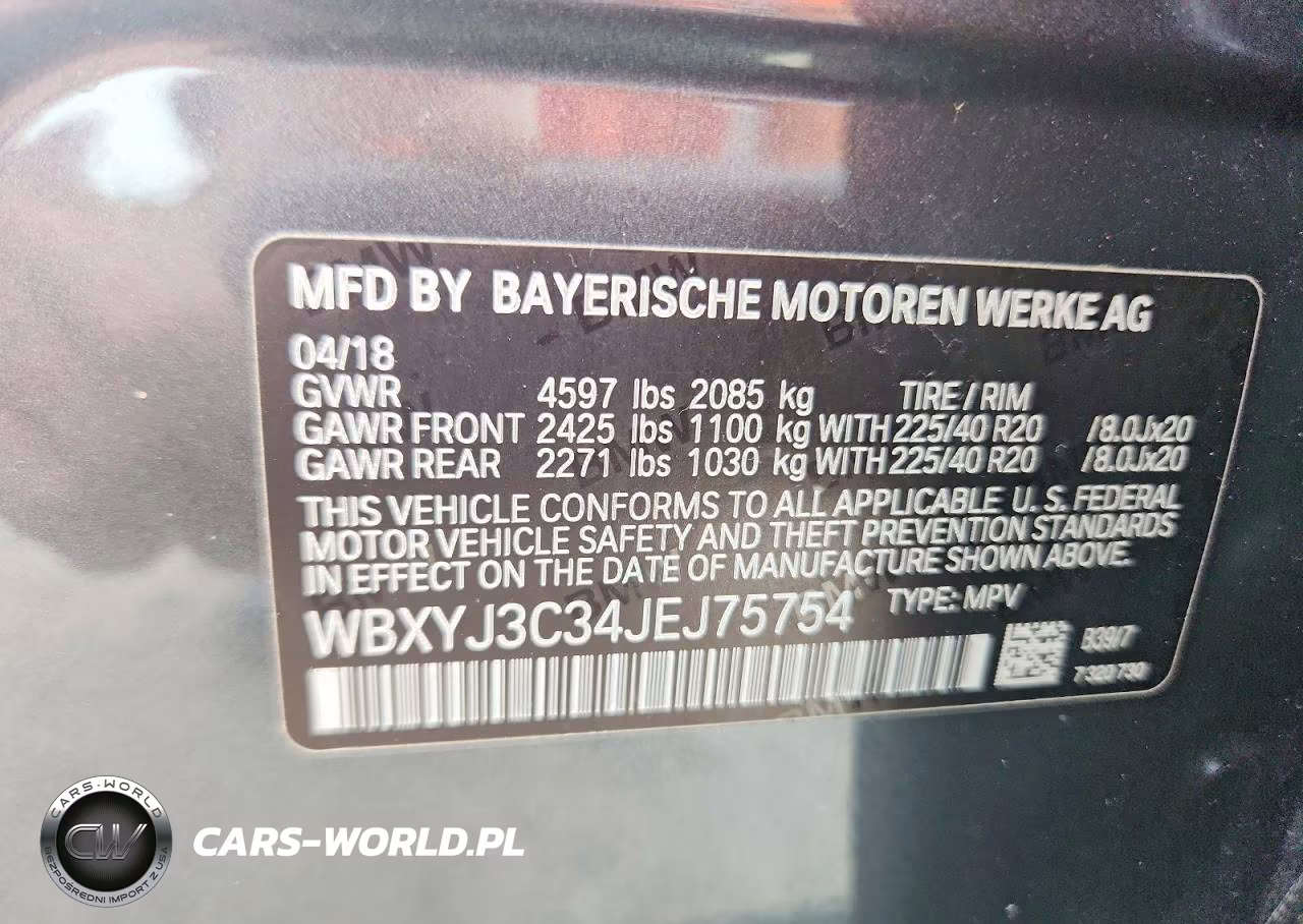 2018 BMW X2 Sdrive28I VIN:WBXYJ3C34JEJ75754 - 14