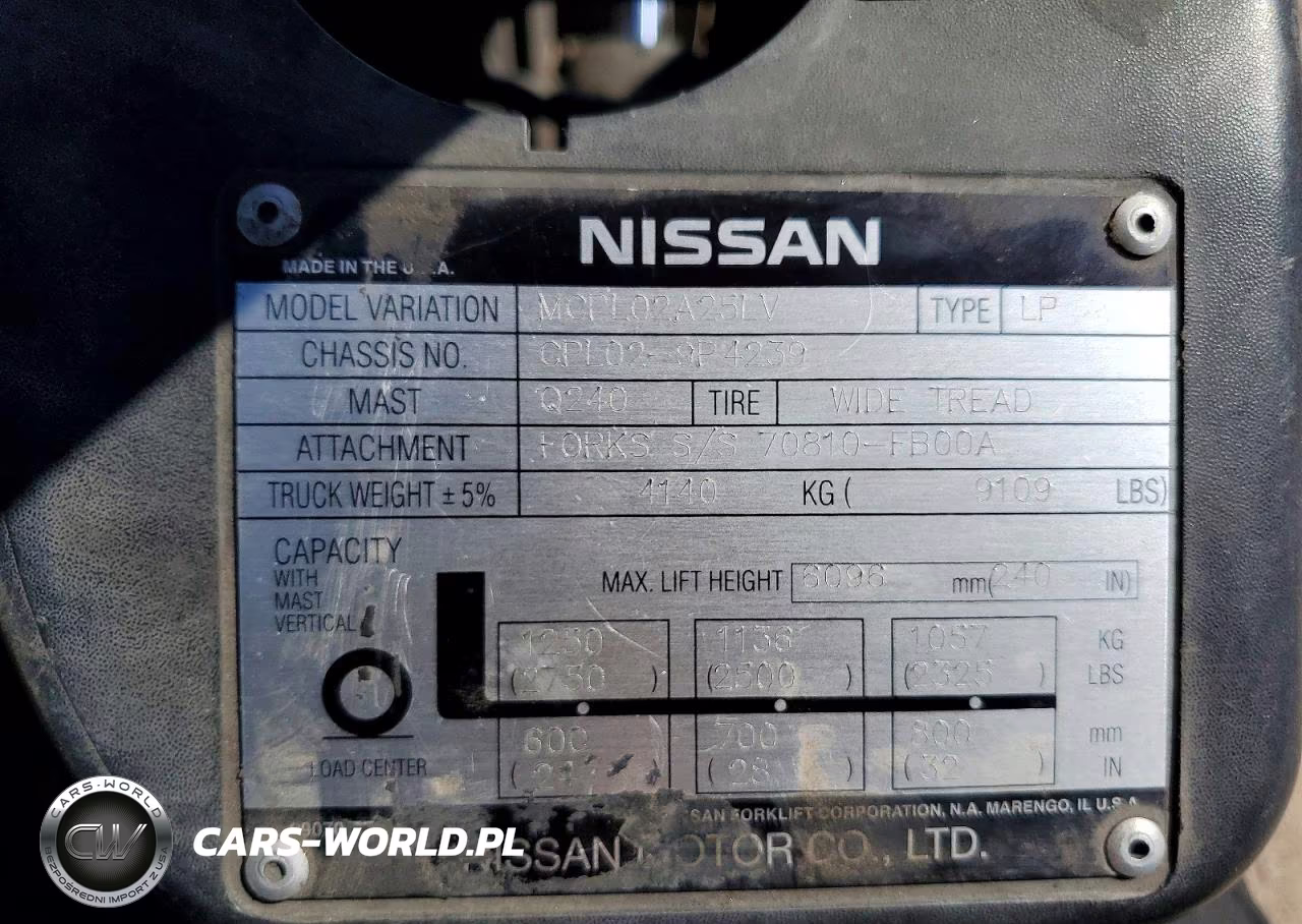 2005 Nissan Mcpl02A25Lv VIN:CPL029P4239 - 10