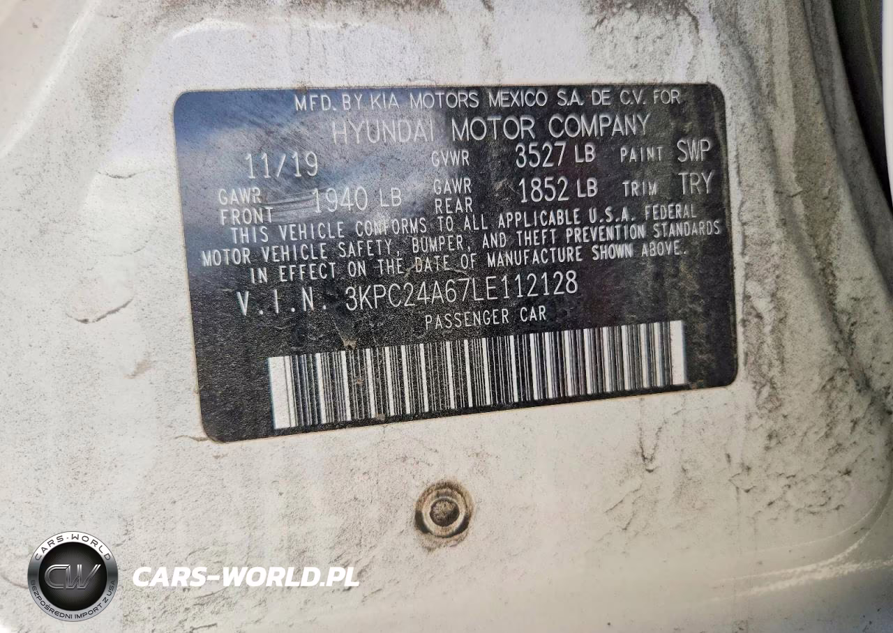 2020 Hyundai Accent Se VIN:3KPC24A67LE112128 - 12
