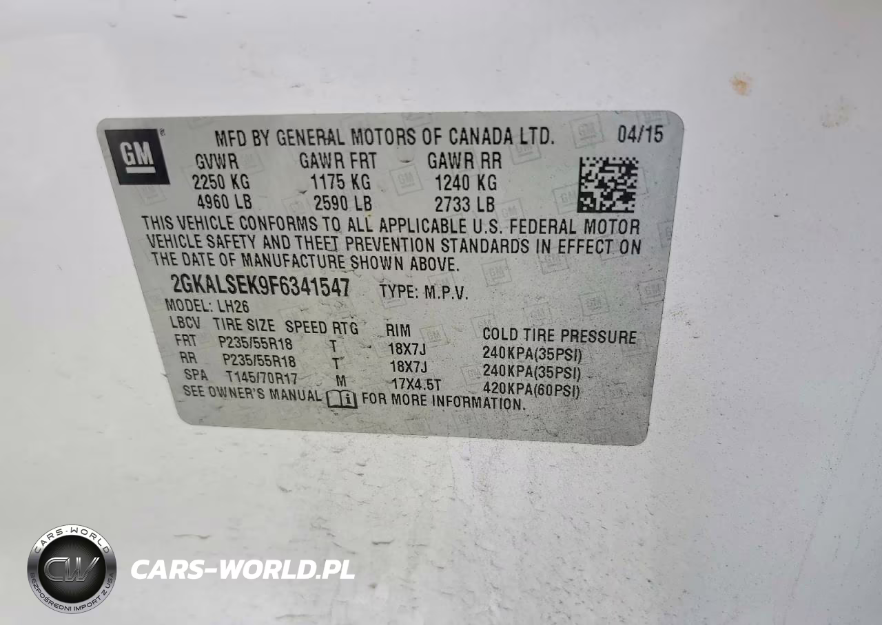 2015 GMC Terrain Slt VIN:2GKALSEK9F6341547 - 13