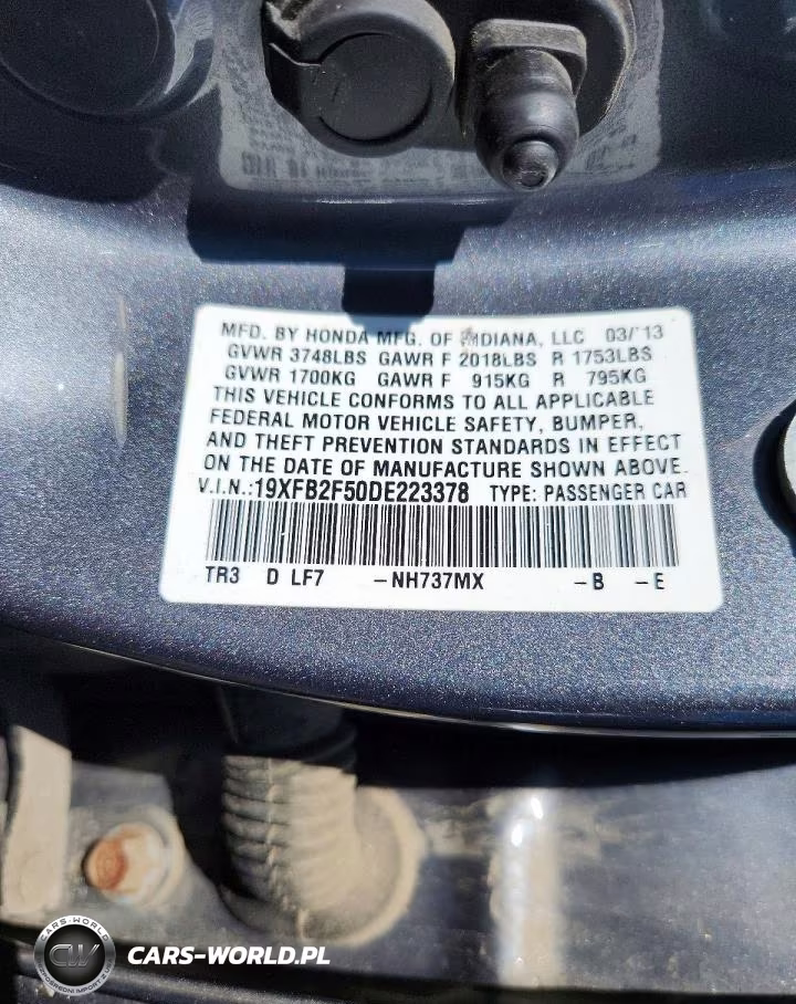 2013 Honda Civic Lx VIN:19XFB2F50DE223378 - 12