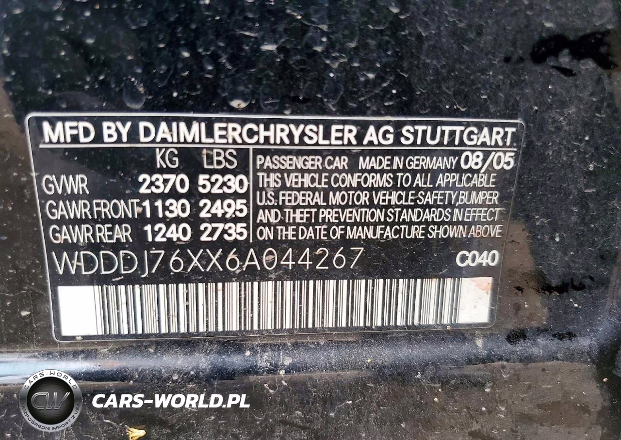 2006 Mercedes-Benz Cls 55 Amg VIN:WDDDJ76XX6A044267 - 12