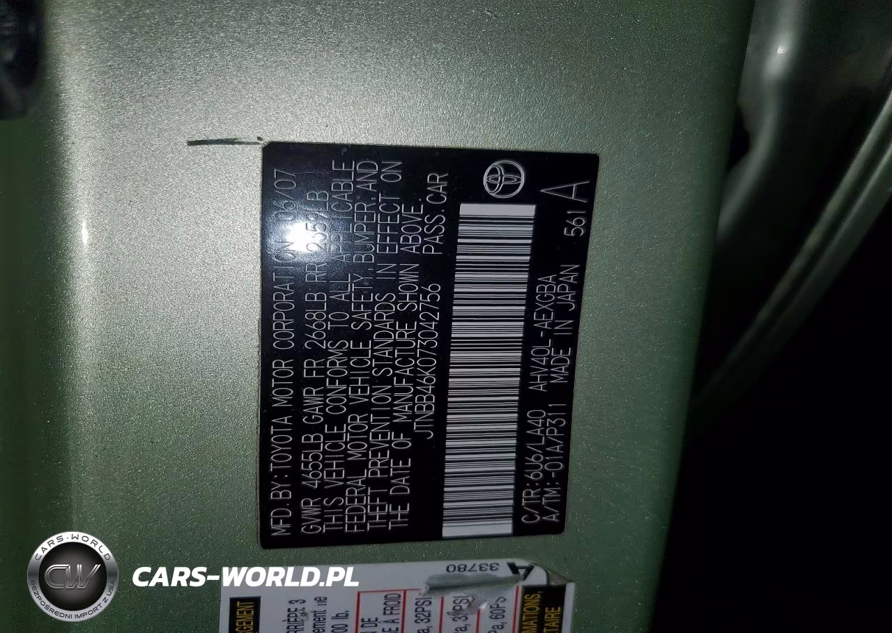2007 Toyota Camry Hybrid VIN:JTNBB46K073042756 - 13