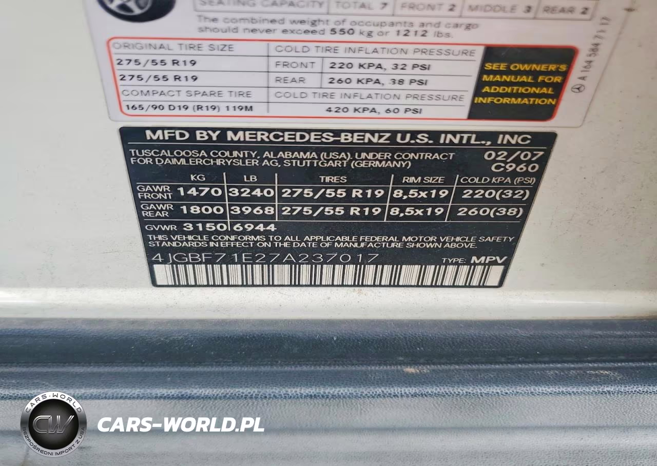 2007 Mercedes-Benz Gl 450 4Matic VIN:4JGBF71E27A237017 - 13