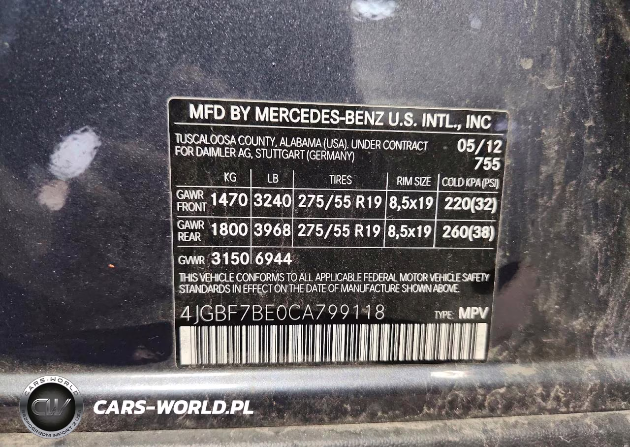 2012 Mercedes-Benz Gl 450 4Matic VIN:4JGBF7BE0CA799118 - 13