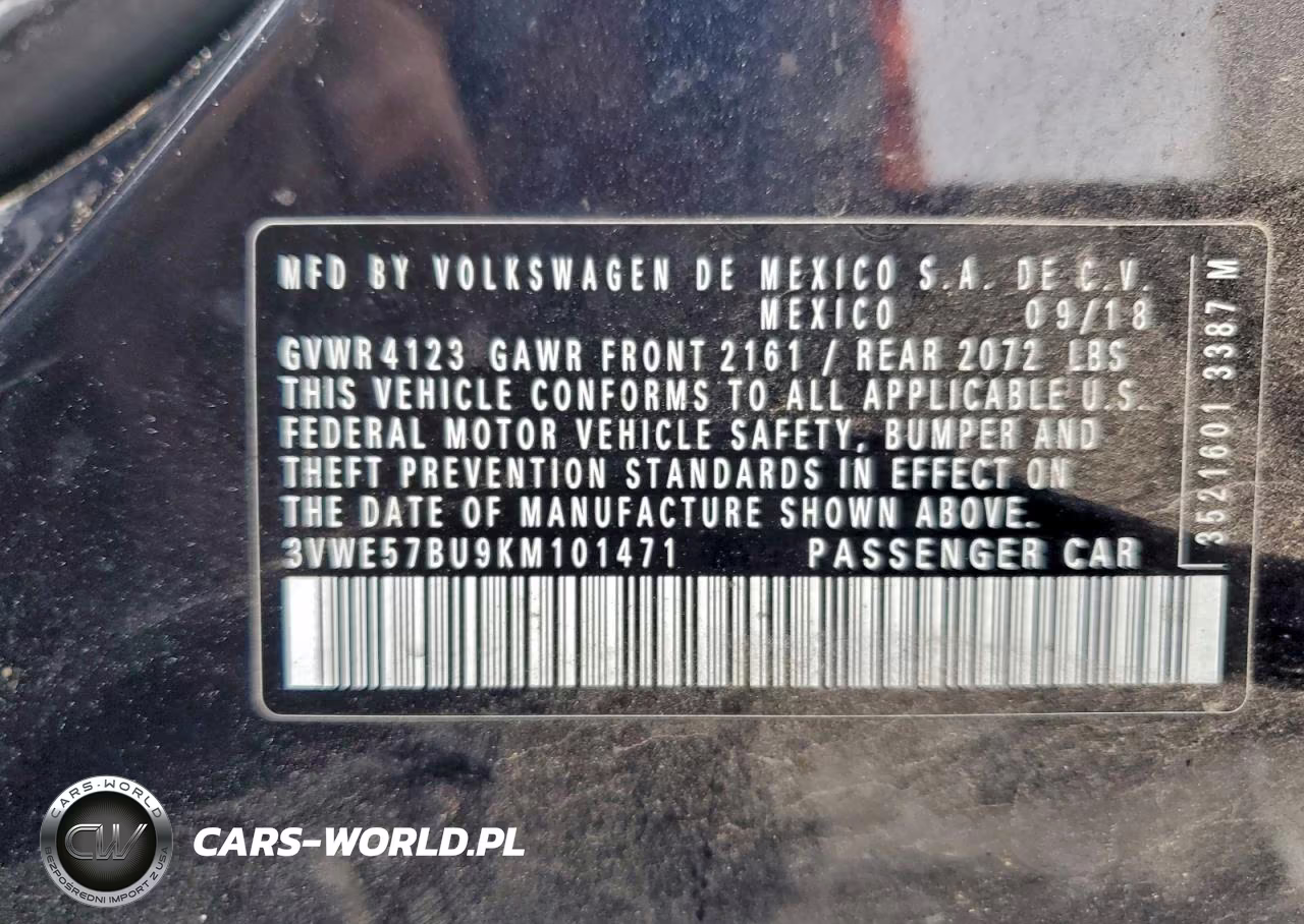 2019 Volkswagen Jetta Sel VIN:3VWE57BU9KM101471 - 13