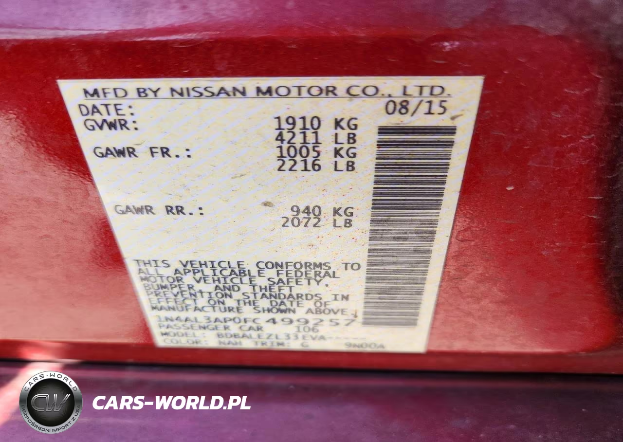 2015 Nissan Altima 2.5 S VIN:1N4AL3AP0FC499257 - 12
