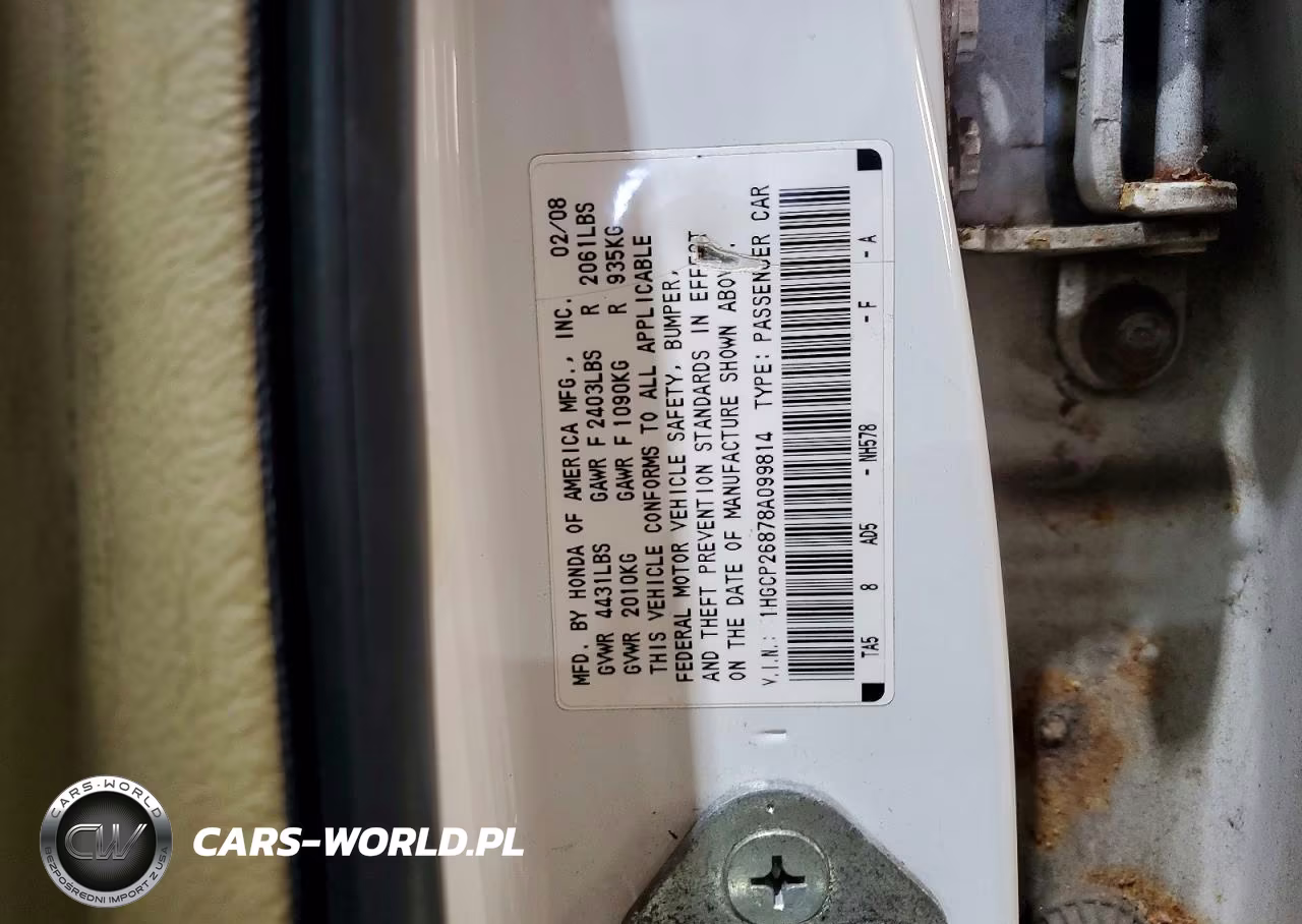 2008 Honda Accord Exl VIN:1HGCP26878A099814 - 12