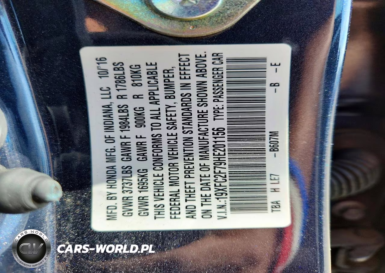 2017 Honda Civic Ex VIN:19XFC2F79HE201156 - 12