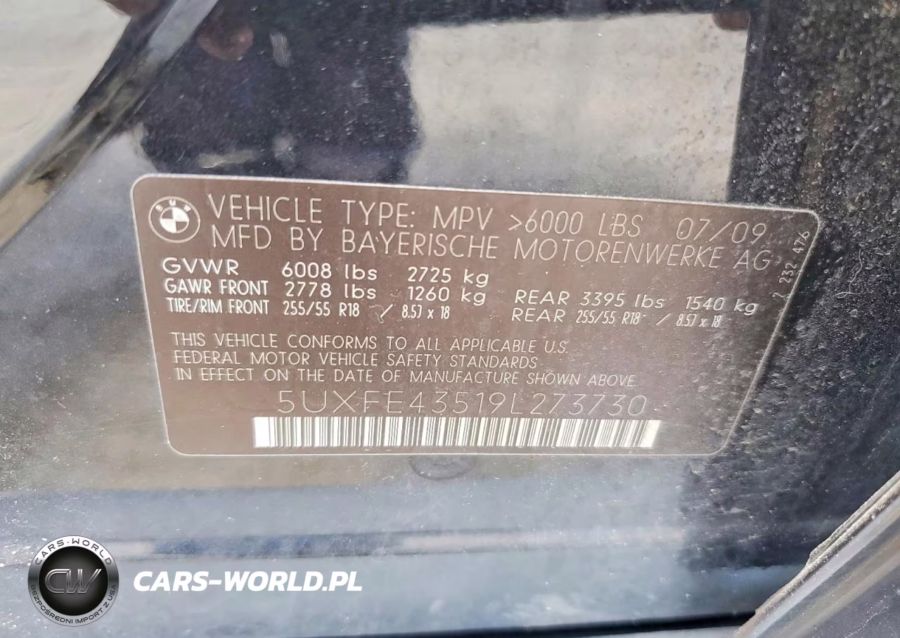 2009 BMW X5 xDrive30I VIN:5UXFE43519L273730 - 13