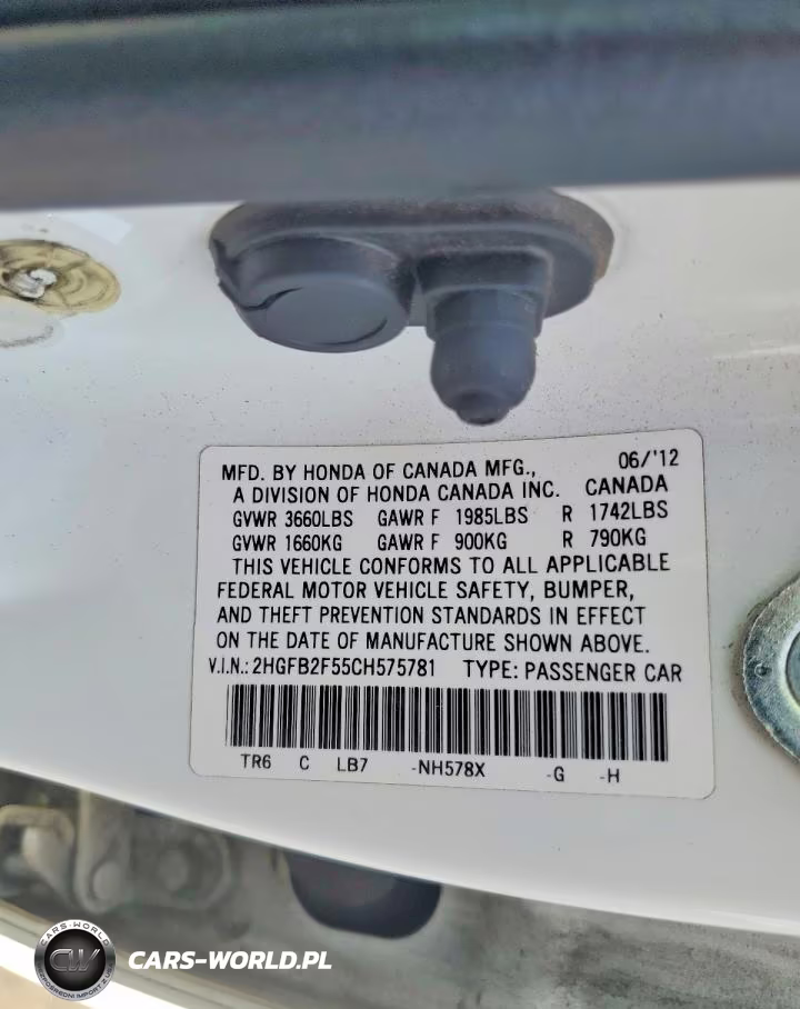 2012 Honda Civic Lx VIN:2HGFB2F55CH575781 - 12