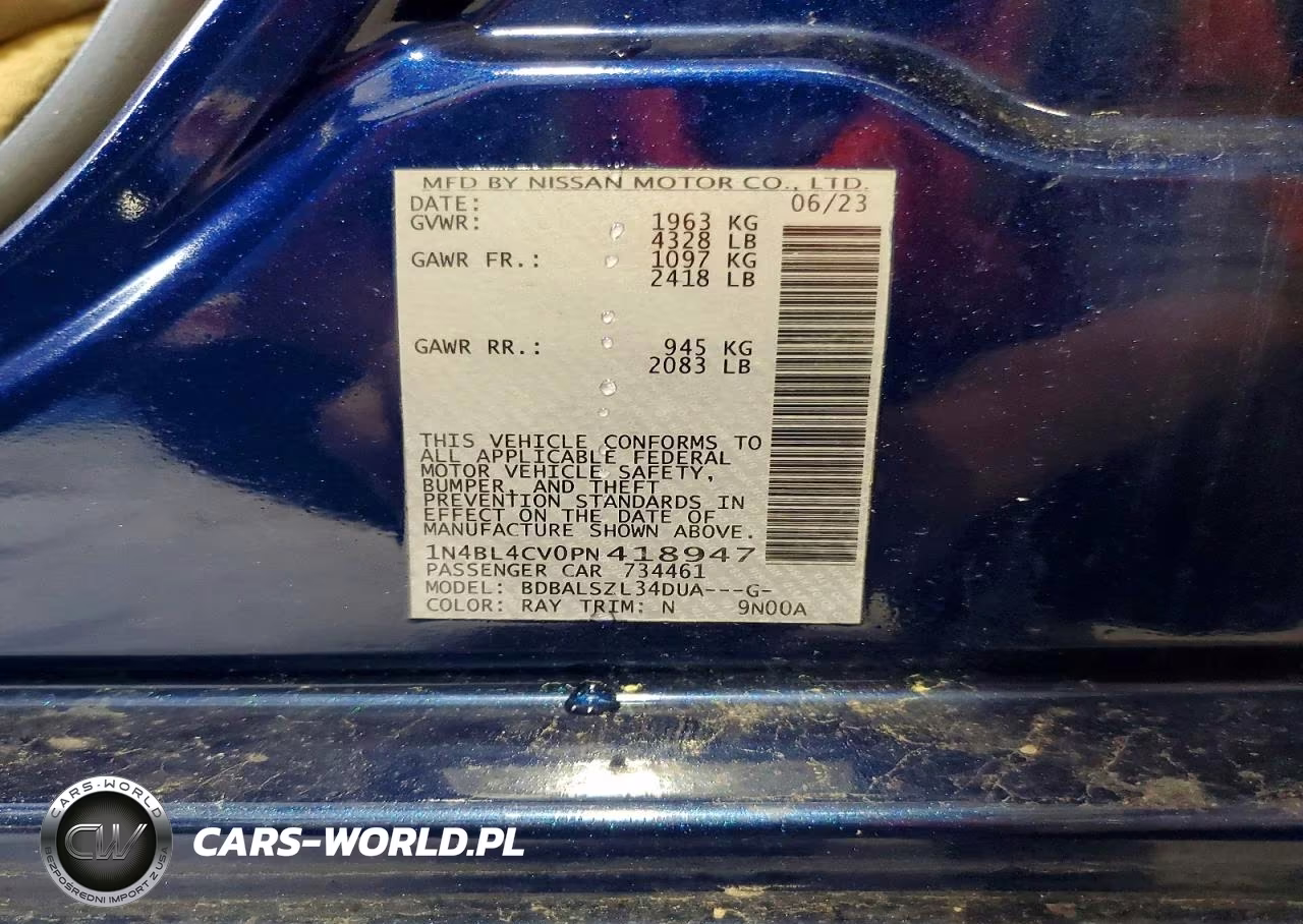 2023 Nissan Altima Sr VIN:1N4BL4CV0PN418947 - 12