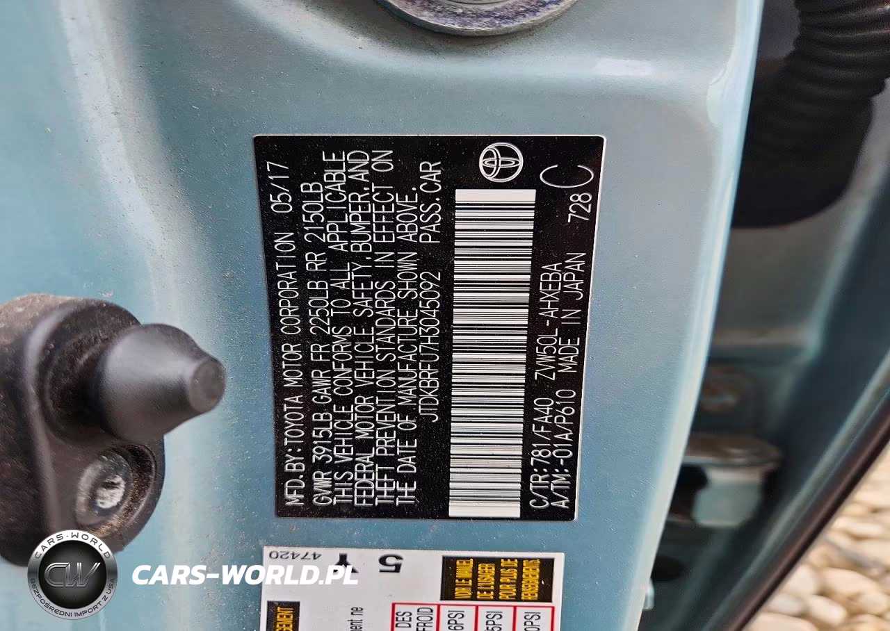 2017 Toyota Prius Two VIN:JTDKBRFU7H3045092 - 12