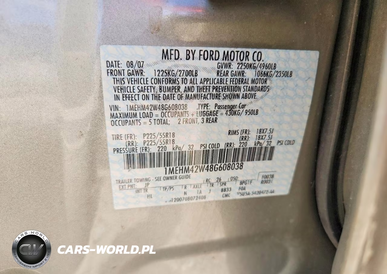 2008 Mercury Sable Premier VIN:1MEHM42W48G608038 - 13