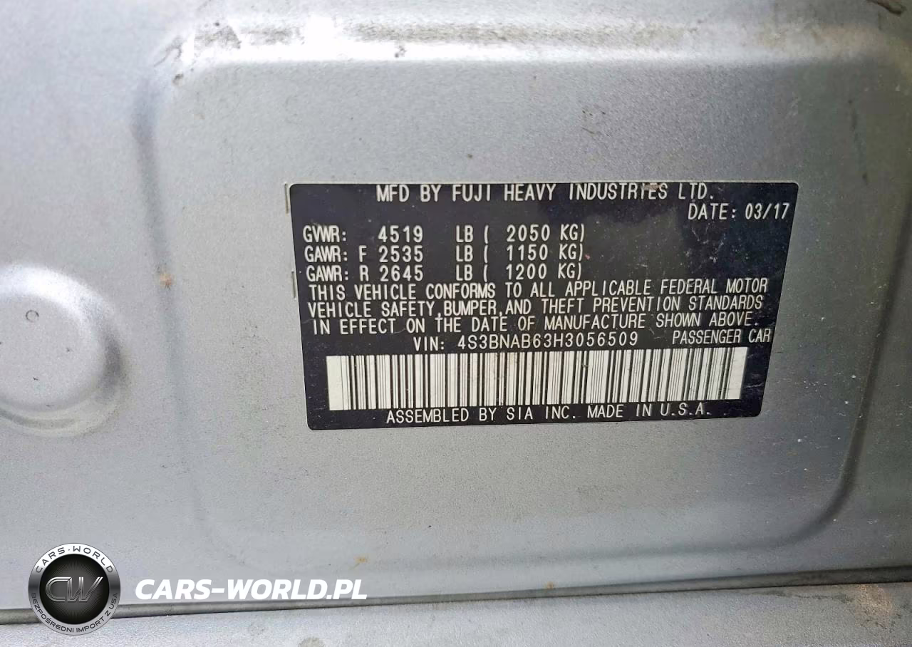 2017 Subaru Legacy 2.5I VIN:4S3BNAB63H3056509 - 13