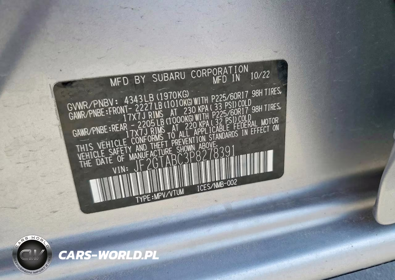 2023 Subaru Crosstrek VIN:JF2GTABC3P8278391 - 13