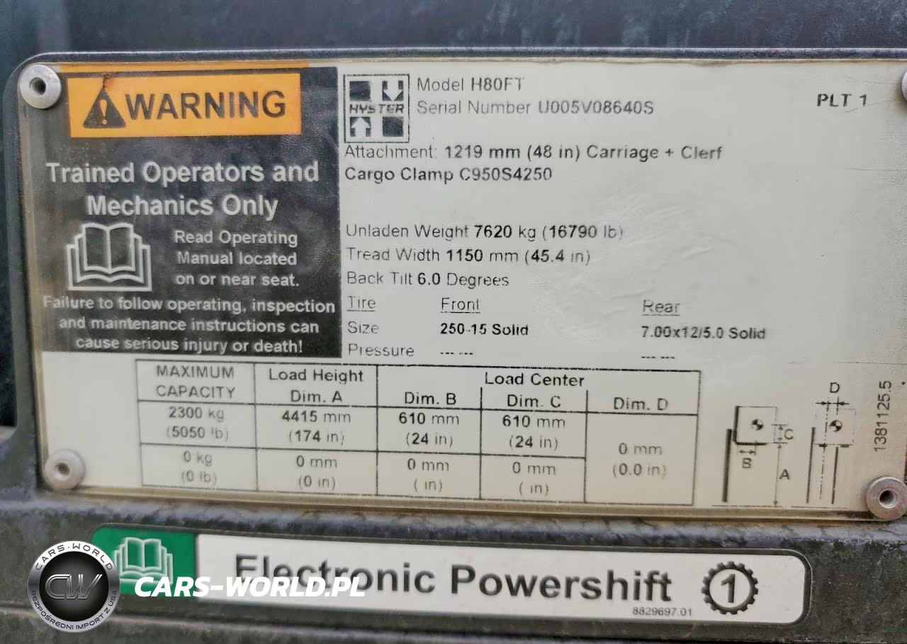 2018 Hyster H80Ft VIN:U005V08640S - 9