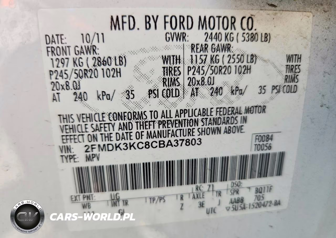 2012 Ford Edge Limited VIN:2FMDK3KC8CBA37803 - 13
