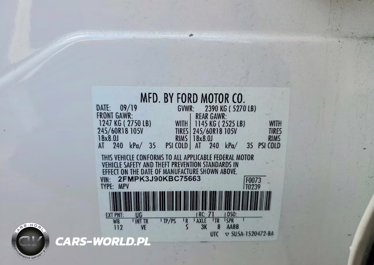 2019 Ford Edge Sel VIN:2FMPK3J90KBC75663 - 14