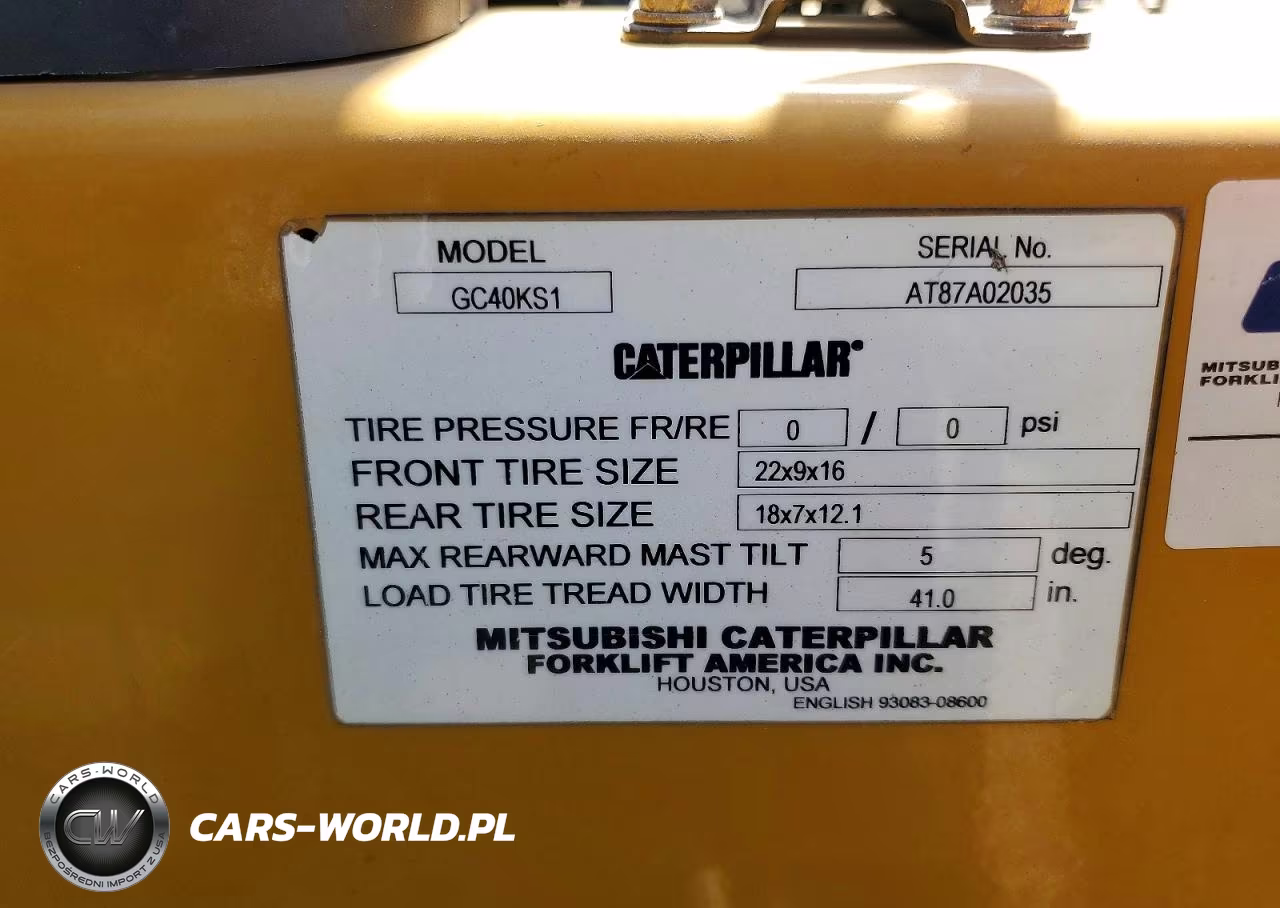 2008 Caterillar Gc40Ks1 VIN:AT87A02035 - 10