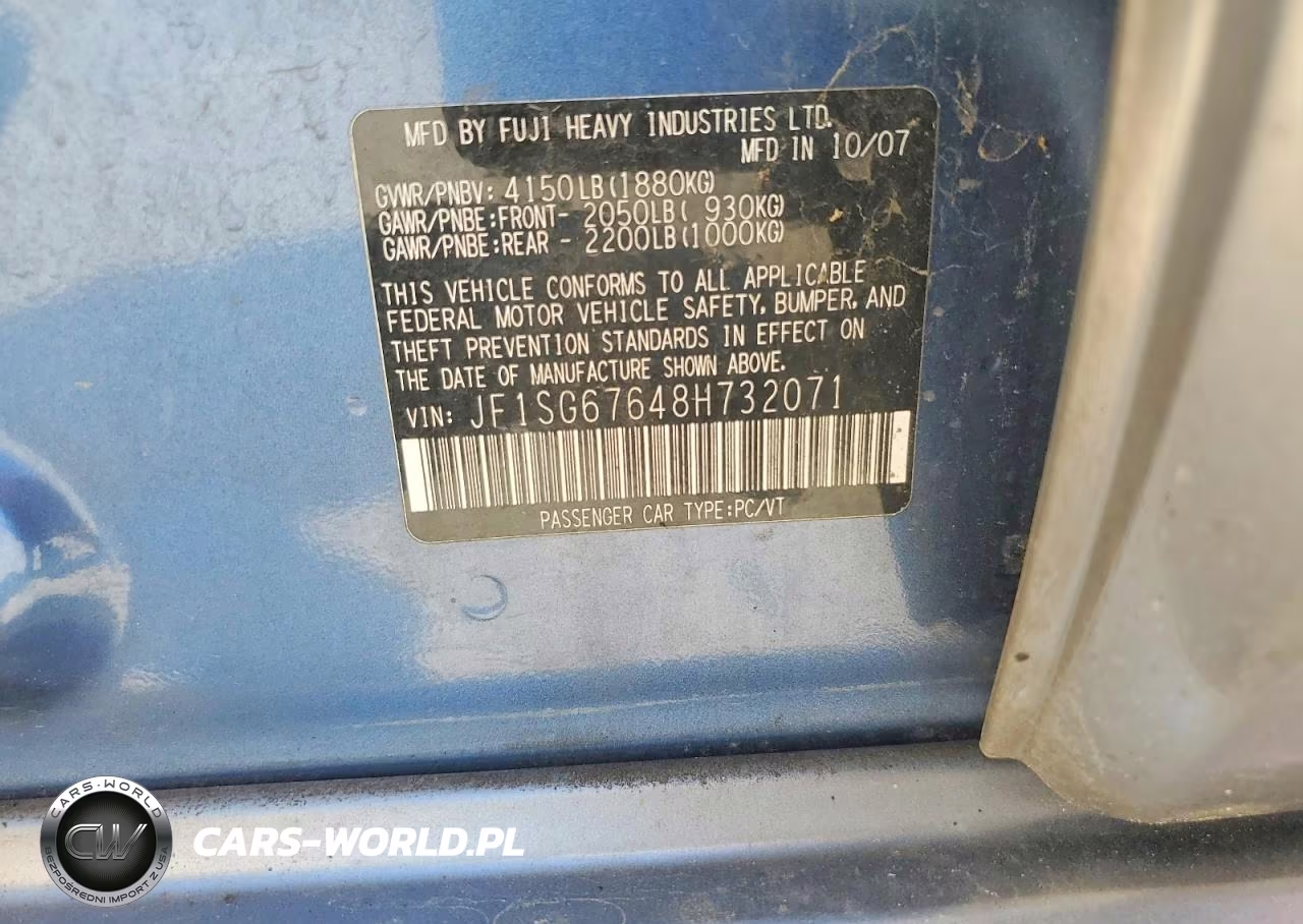2008 Subaru Forester 2.5X Ll Bean VIN:JF1SG67648H732071 - 12