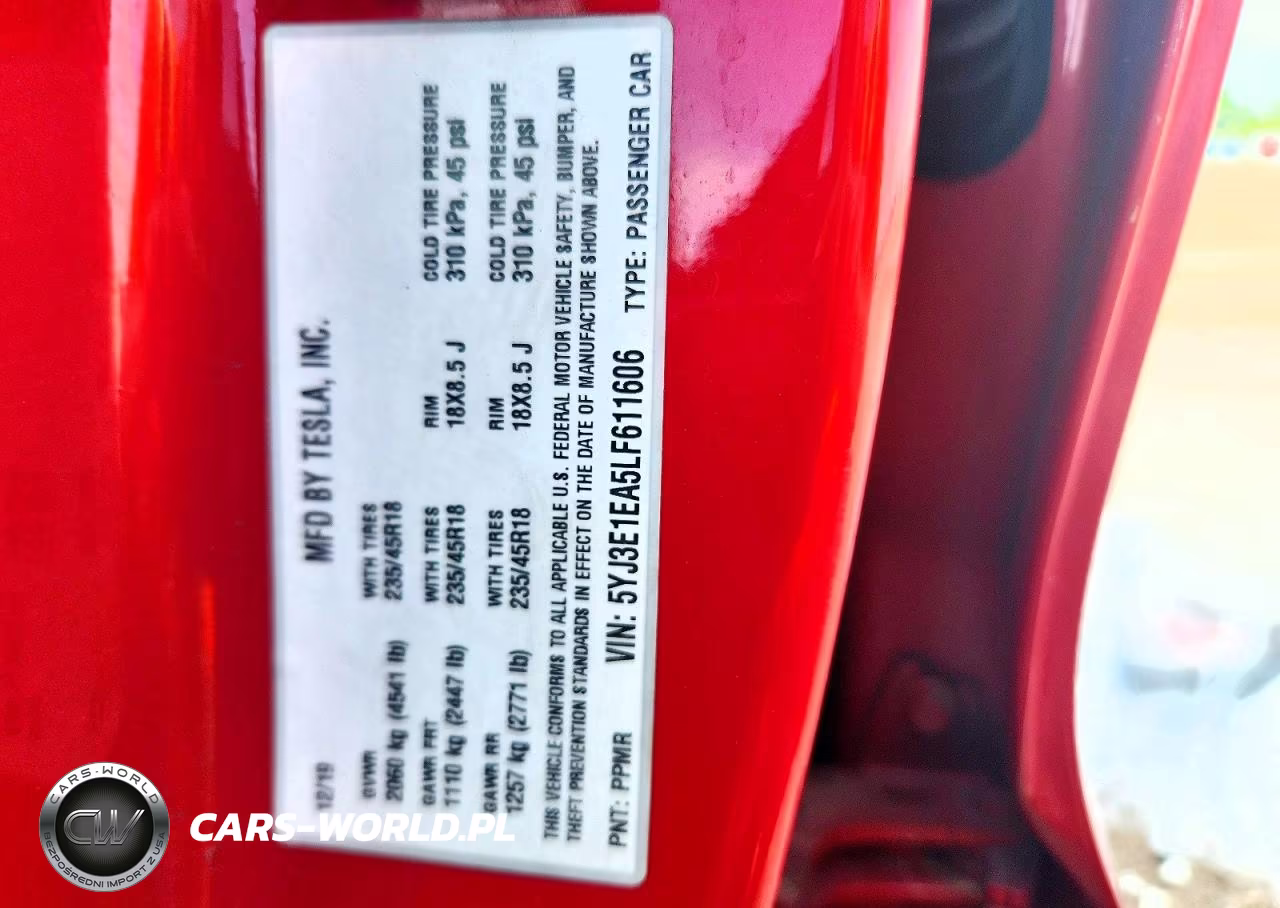 2020 Tesla Model 3 VIN:5YJ3E1EA5LF611606 - 12