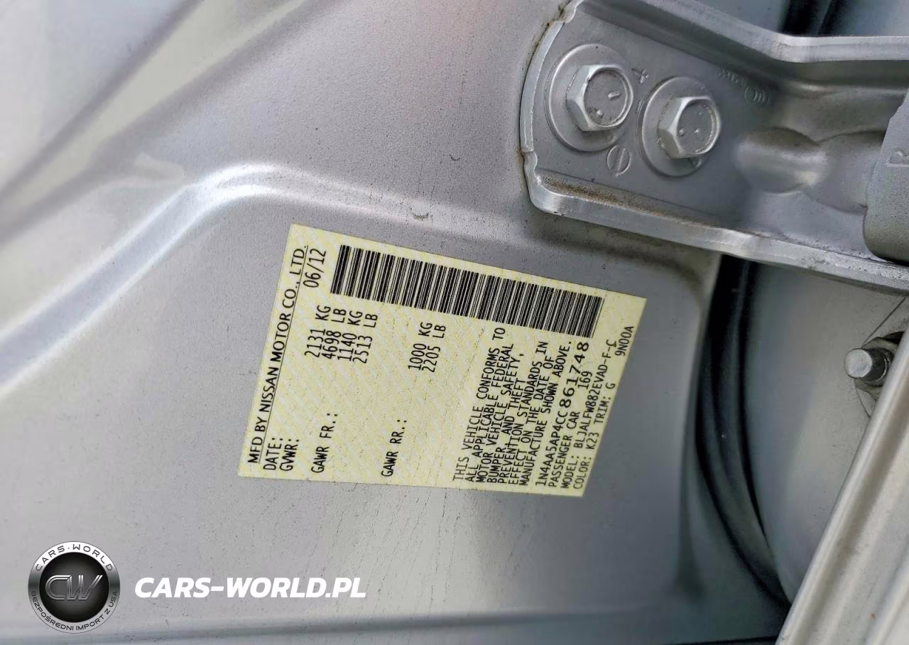 2012 Nissan Maxima 3.5 S VIN:1N4AA5AP4CC861748 - 12