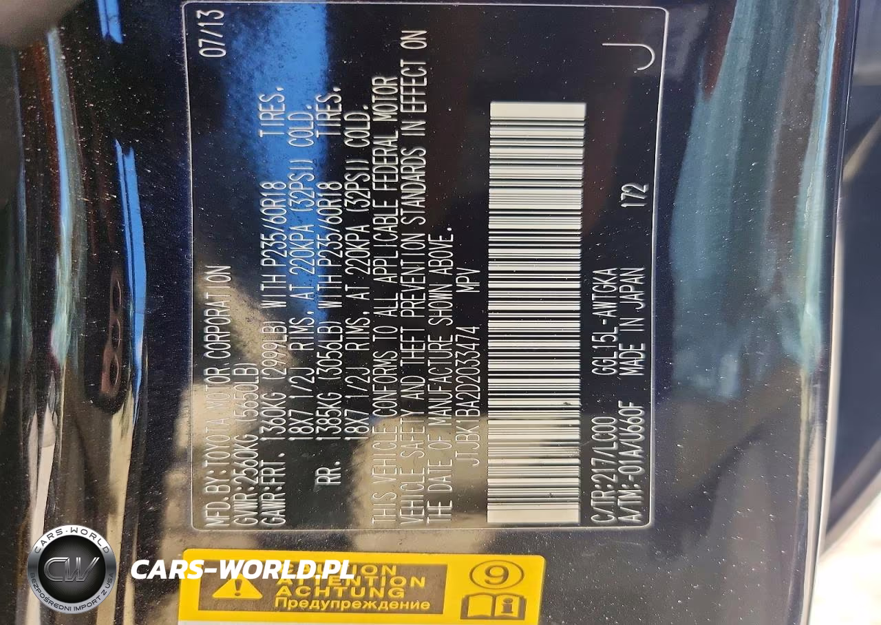 2013 Lexus Rx 350 Base VIN:JTJBK1BA2D2033474 - 12