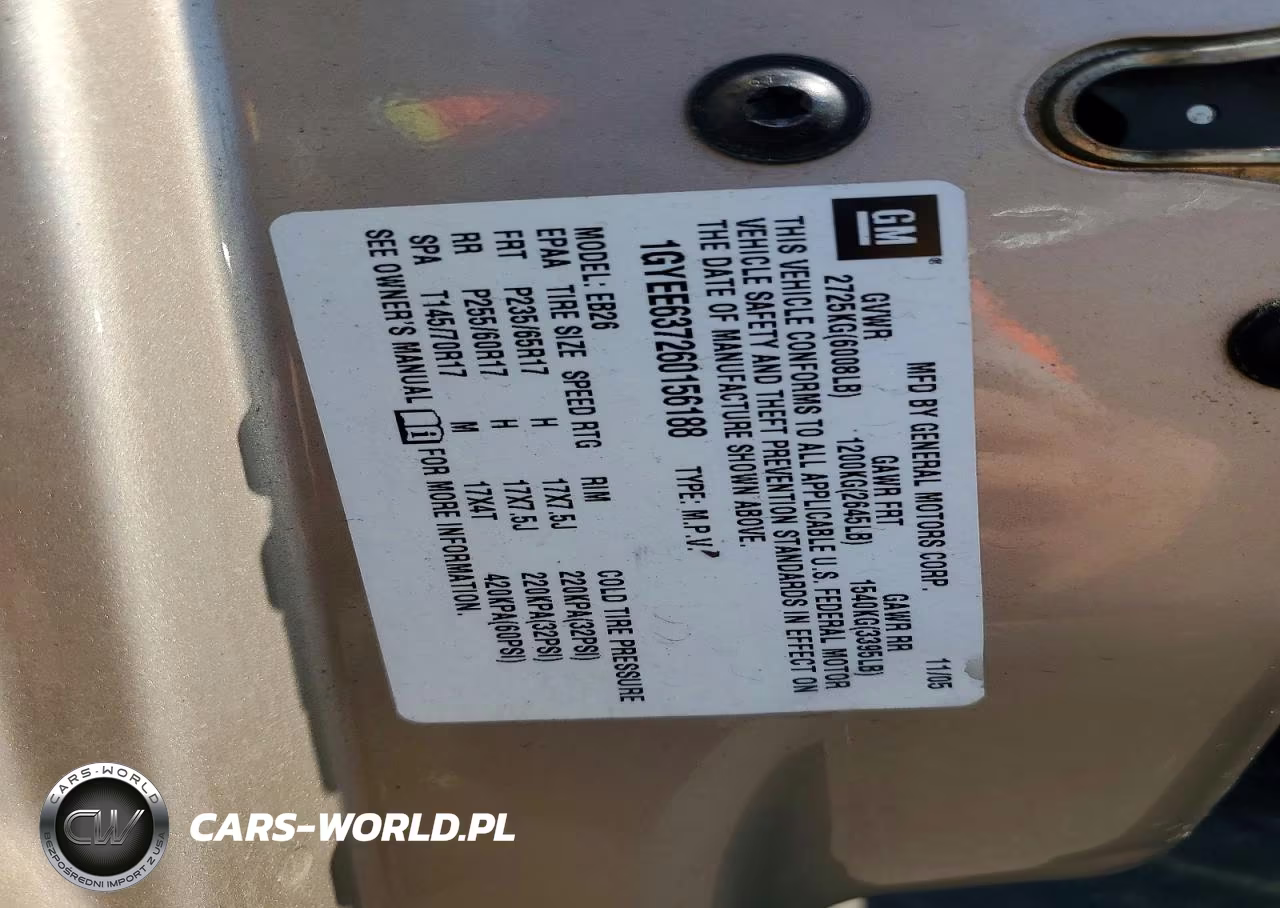 2006 Cadillac Srx VIN:1GYEE637260156188 - 12
