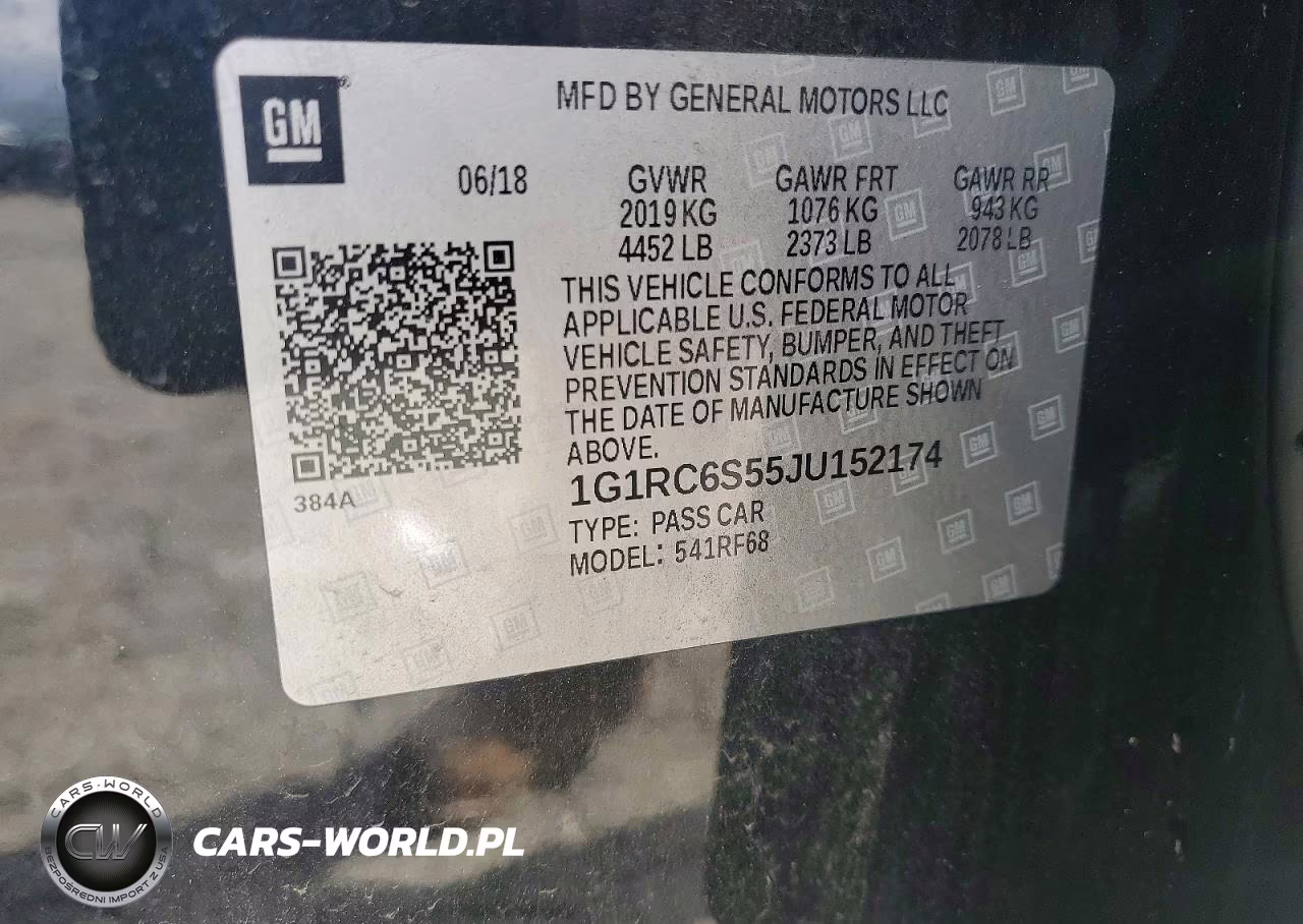 2018 Chevrolet Volt Lt VIN:1G1RC6S55JU152174 - 12