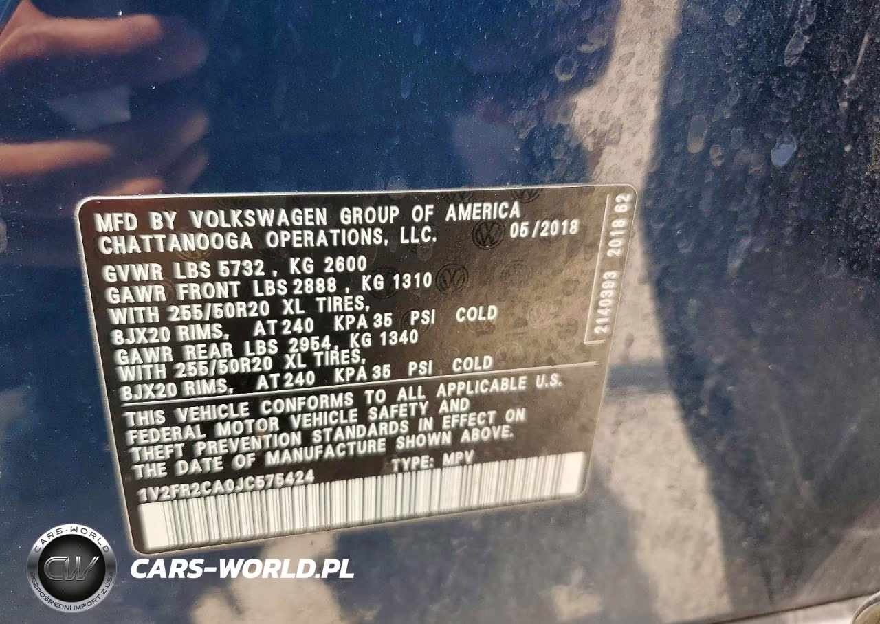 2018 Volkswagen Atlas Se VIN:1V2FR2CA0JC575424 - 14